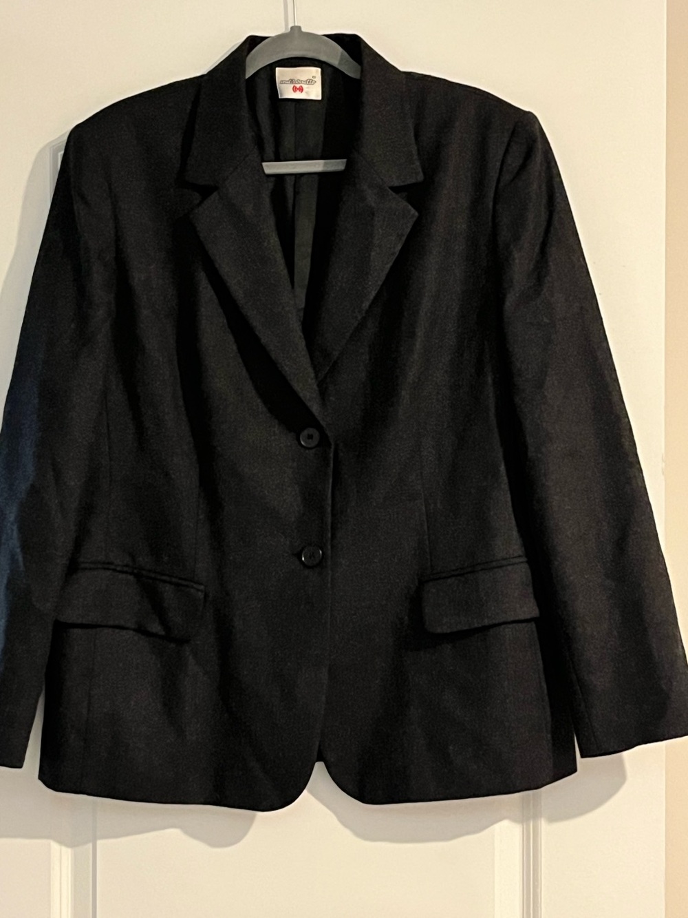 Vintage 1980s Mazzonetto Italy Pure Virgin Wool Black Blazer Women’s IT 50 US 14